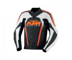 KTM Motorcycle Leather Jacket With Branded Real Color