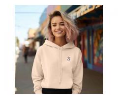 Heartly Ghost Cropped Hoodie Womens Fashion