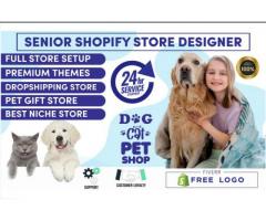 I will setup dog cat animal pet shop shopify store and dropshipping website
