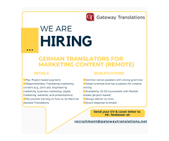 We are hiring IT & Engineering Translators (English - German)