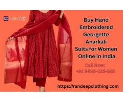 Buy Hand Embroidered Georgette Anarkali Suits for Women Online in India