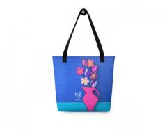 Duct Tape Flowers Tote Bag