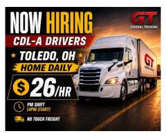 $26/HR – HOME DAILY – TOLEDO CDL-A (Toledo)