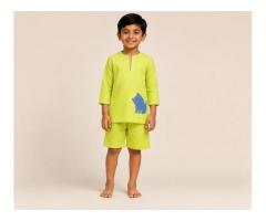 Night Dress for Kids Boys Soft Organic Cotton Sleepwear by Ulta Pulta
